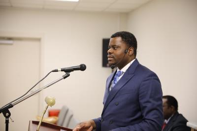 Brother Barel at the pulpit